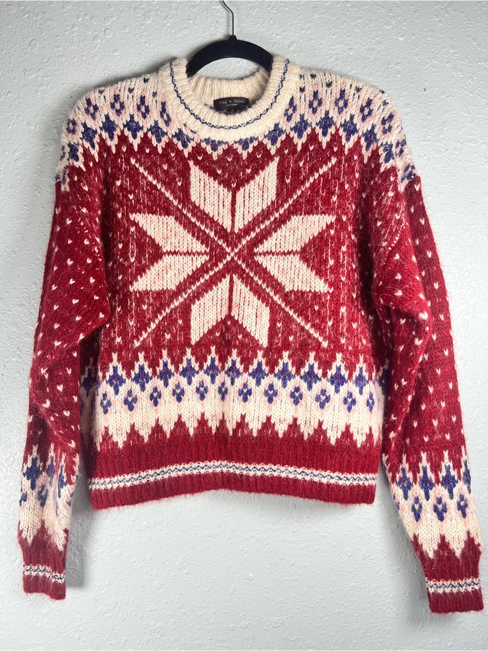 Rag & Bone Alpaca Blend Fair Isle Nordic Sweater XS - Picture 2 of 12